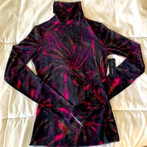 Afrm mesh long sleeve to xs pink black